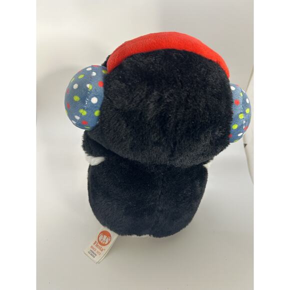 Christmas Fiesta Penguin Plush 10" w/ Ear Muffs & Snowflake Stuffed - Picture 3 of 4